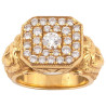 Art Nouveau 18 Karat Yellow Gold and Diamond Ring