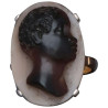 Silver and Gold Cameo on Agate Ring