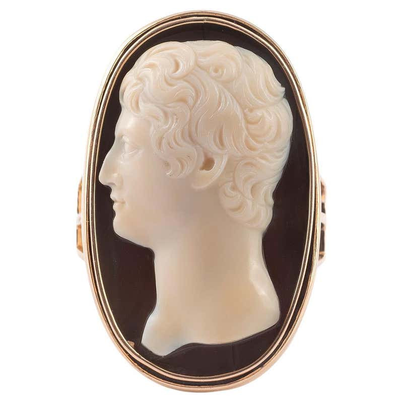A Hardstone Cameo Of A Man Ring 18Th-19Th Century
