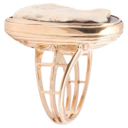 Antique 19th Century Italian 18k Gold Hardstone Cameo Ring