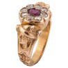Art Nouveau Ruby and Diamond Cluster Ring, circa 1920
