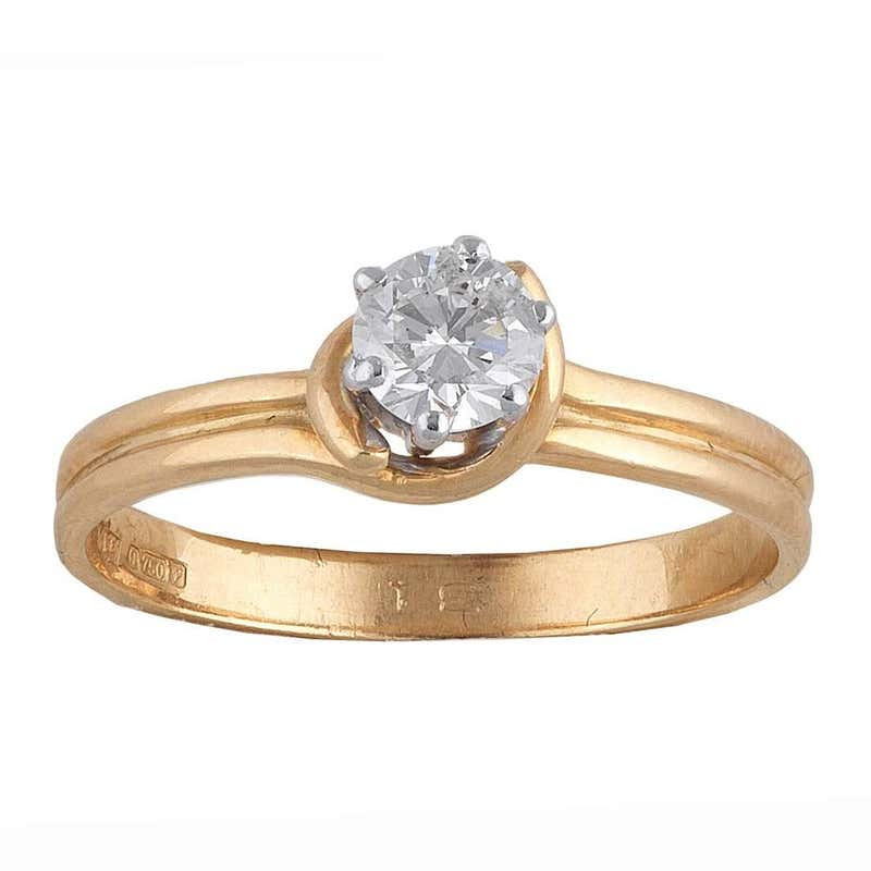 18 Carat Gold Diamond Single Stone Ring