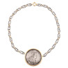 18kt Yellow Gold Silver And Large Silver Coin Necklace