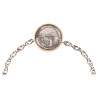 18kt Yellow Gold Silver And Large Silver Coin Necklace