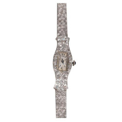 Lady's Platinum Diamond Mechanical Wristwatch
