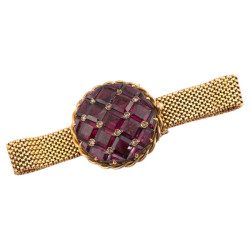 A Victorian Gold Amethyst And Diamond Bracelet