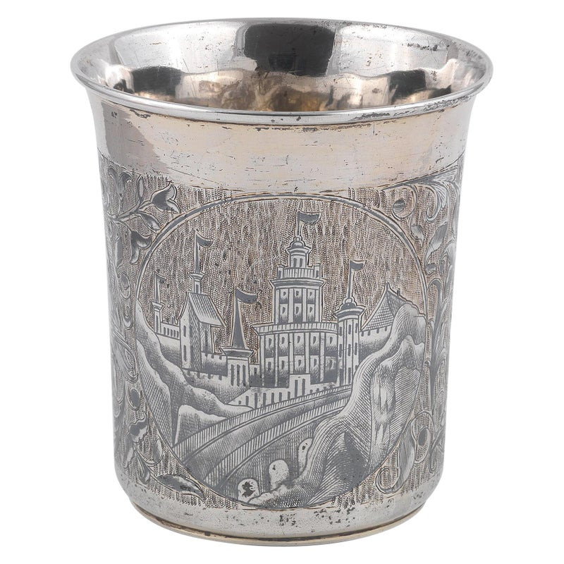 19th Century Russian Silver And Niello Beaker