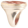 Silver and Gold Large Carnelian Signet Men's Ring
