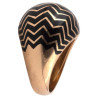 A 18kt Yellow Gold And Black Enamel Ring