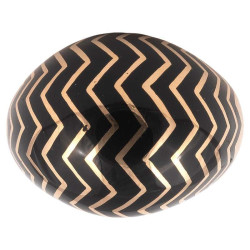 18kt Yellow Gold Bombé Black Enamel Cocktail Ring, Italy, 1970s