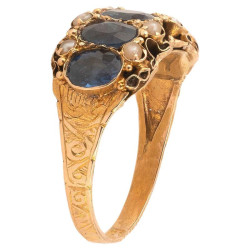 Antique Sapphire Five-Stone Ring circa 1800