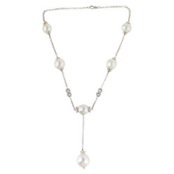 South Sea Pearl And Dimond Necklace In 18kt White Gold