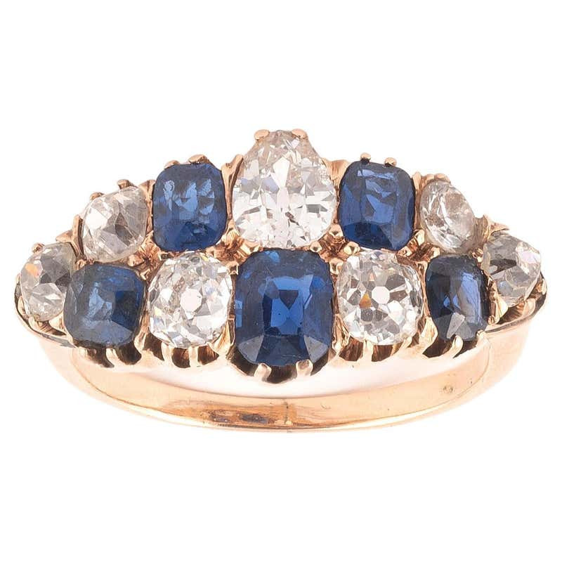 antique sapphire diamonds ring - איריס חריש