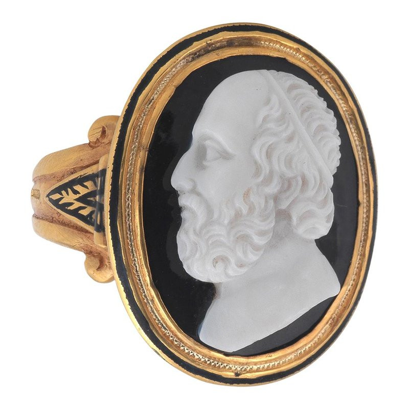 Late 18th Century Agate Cameo Platone Ring Later Mounted By Codognato
