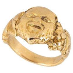 18 Karat Yellow Gold Bacchus Ring by Edouard Aimé Arnould, circa 1900