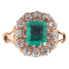 Colombian Emerald and Diamond Cluster Ring