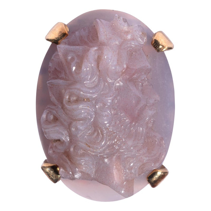 Antique Chalcedony Cameo Ring