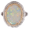 Vintage 18 Karat Gold Opal and Diamond Cluster Ring
