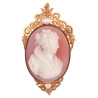 18kt Gold Natural Pearl and Agate Cameo Pendant/Brooch