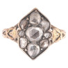 A Georgian Rose Cut Diamond Pave Set Cluster Ring