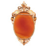 18kt Gold Natural Pearl and Agate Cameo Pendant/Brooch