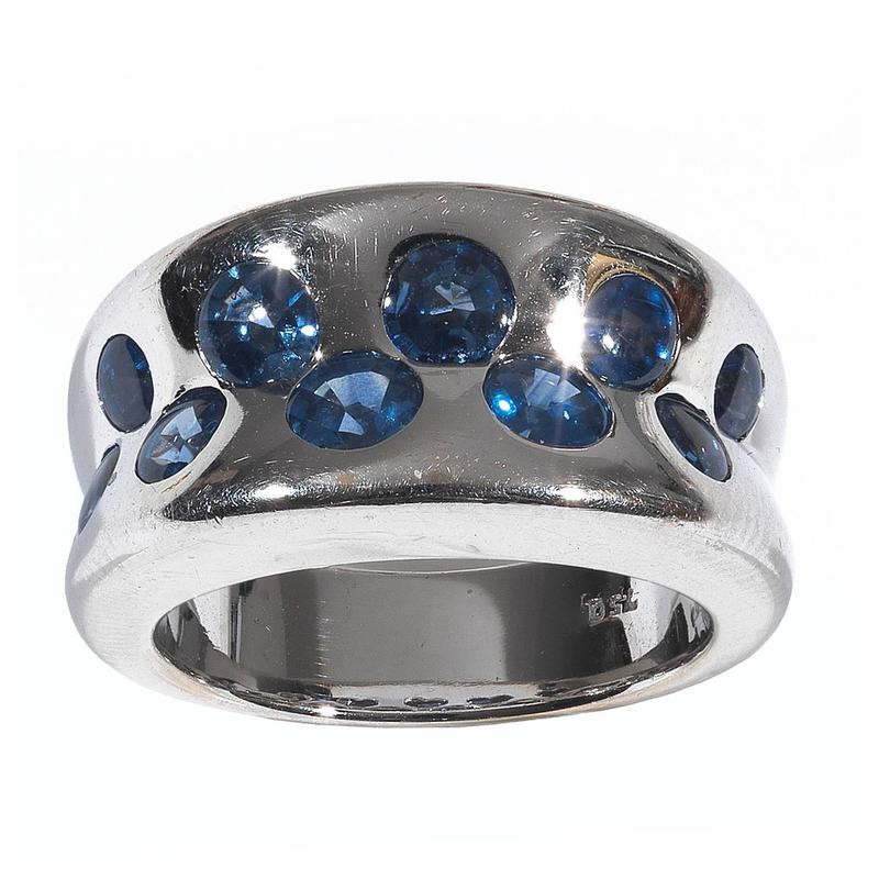 Sapphire White Gold Cocktail Band Ring