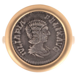 Gold Ring Roman Silver Coin...