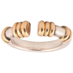 Lalaounis Sterling Silver and 18 Karat Yellow Gold Cuff Ring