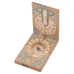 A Wooden Diptical Sundial Germany 1790