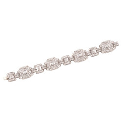 Art Deco' Platinum And Old Cut Diamond Bracelet