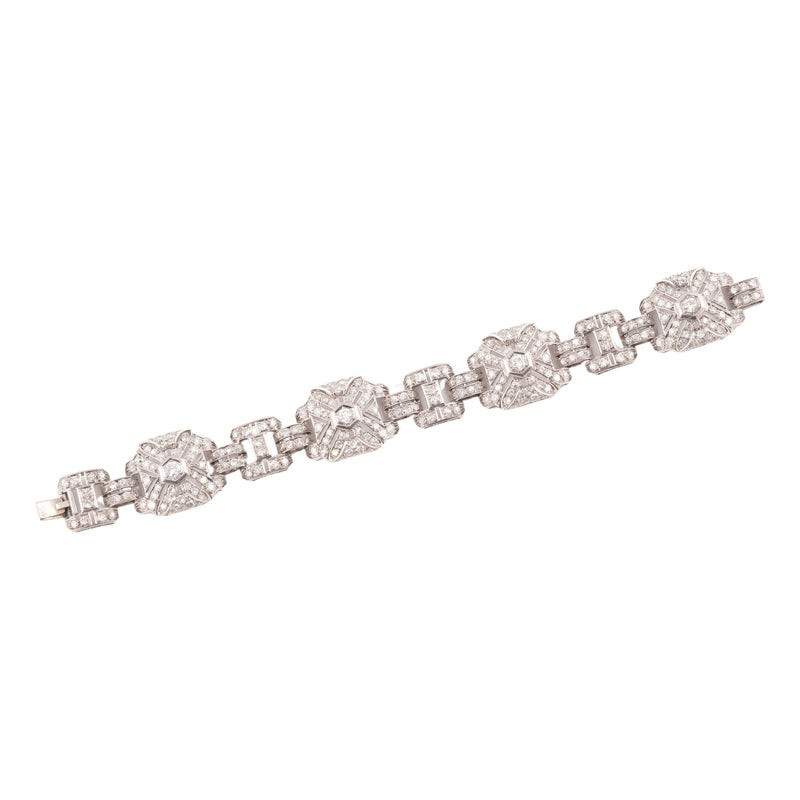 Art Deco' Platinum And Old Cut Diamond Bracelet