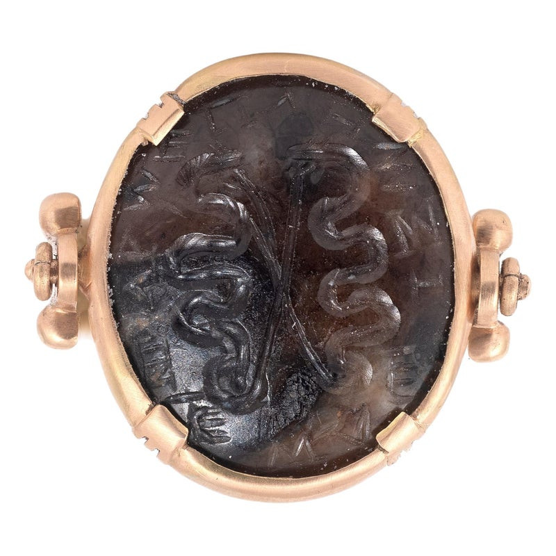 A Roman Gnostic Intaglio In Agate 3rd Century AD Ring