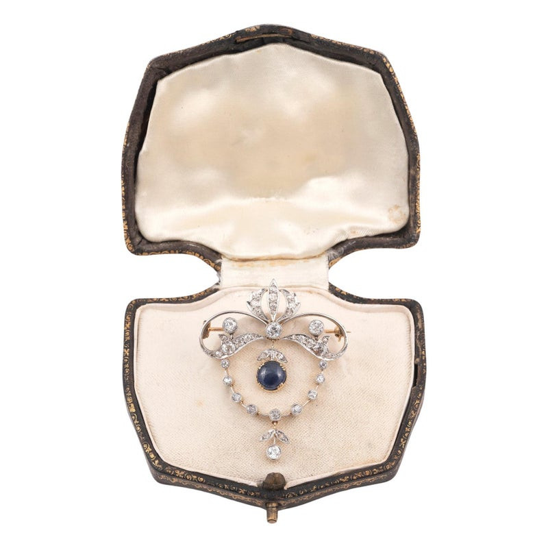 Belle Époque Diamond And Sapphire Brooch