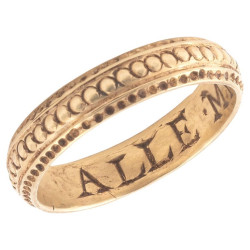 A 17th Century English Gold Posy Ring
