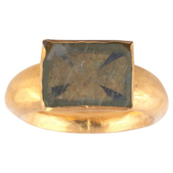 A Byzantine Gold and Glass Intaglio Ring Circa 4th-6th Century A.D.