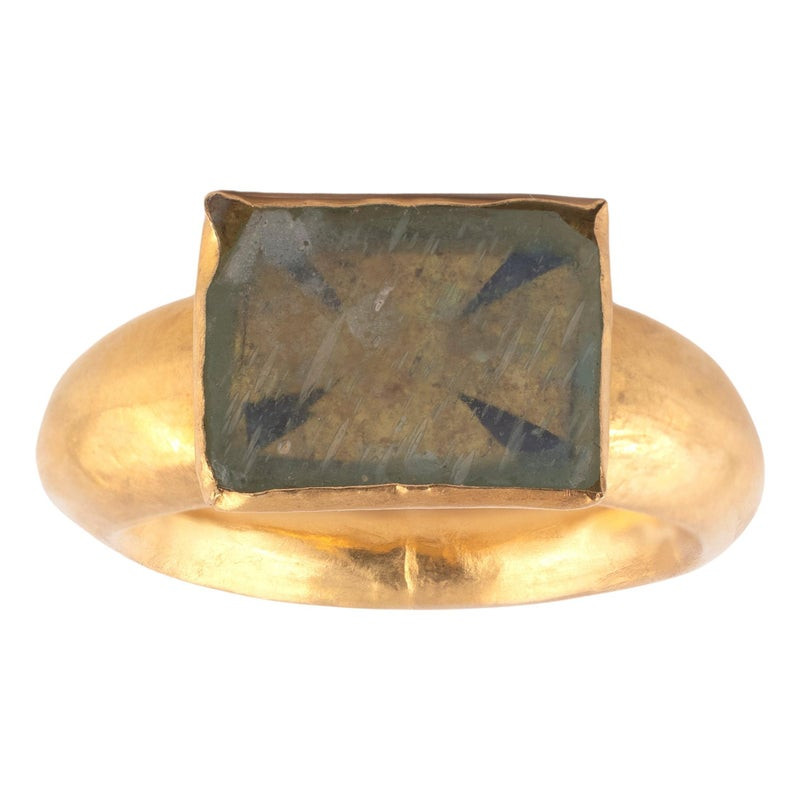 A Byzantine Gold and Glass Intaglio Ring Circa 4th-6th Century A.D.