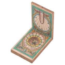 A Wooden Diptical Sundial Germany 1810's