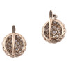 Antique 19th Century 18k Gold Rose Cut Diamond Earrings, Italy