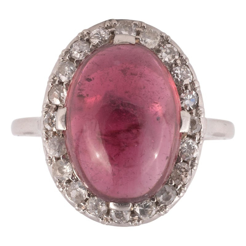 Pink Tourmaline and Diamond Ring