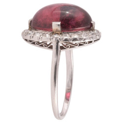 Pink Tourmaline and Diamond Ring