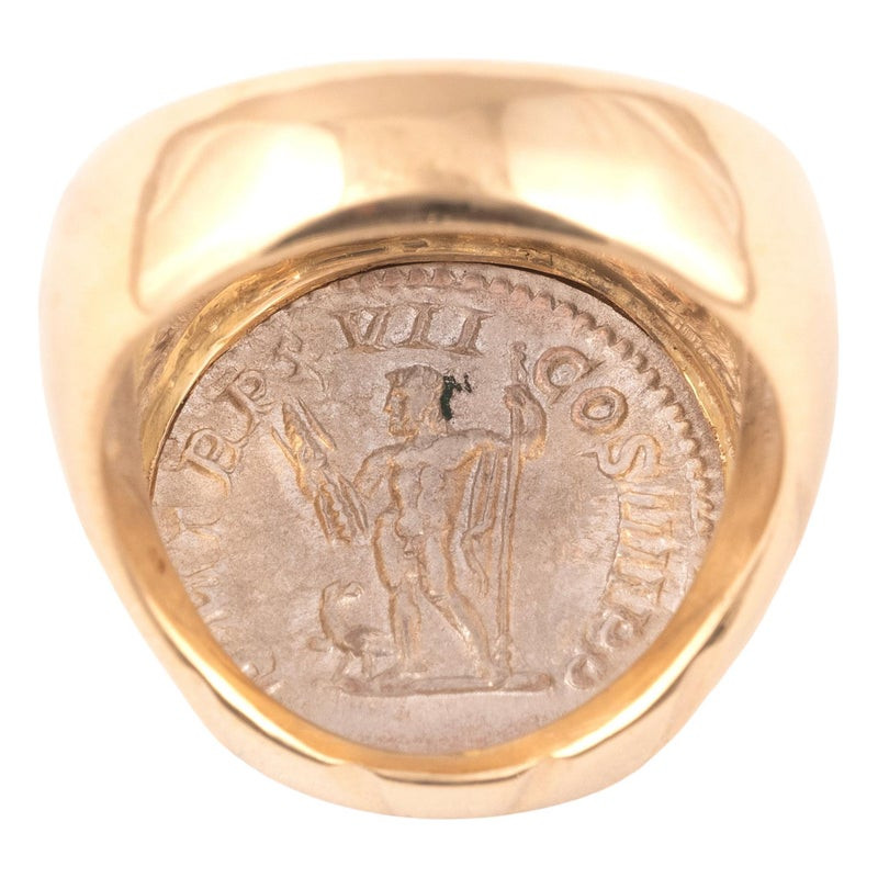 Marcus Aurelius Roman Coin Ring Gold Ring With Coin And Rubies GEM