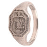 Silver Merchant's Seal Ring With Shield And Letters, 15th Century