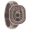 Silver Merchant's Men's Ring Seal With Symbols Of Horseshoe 15th Century