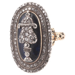 Georgian 18K Gold Rose-Cut Diamond Urn Ring, England Circa 1780s