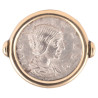 Gold Ring With Silver Denarius of Empress Julia Maesa, 218-222 AD