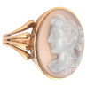 18kt Yellow Gold Agate Lady Profile Cameo Ring Late 19th Century
