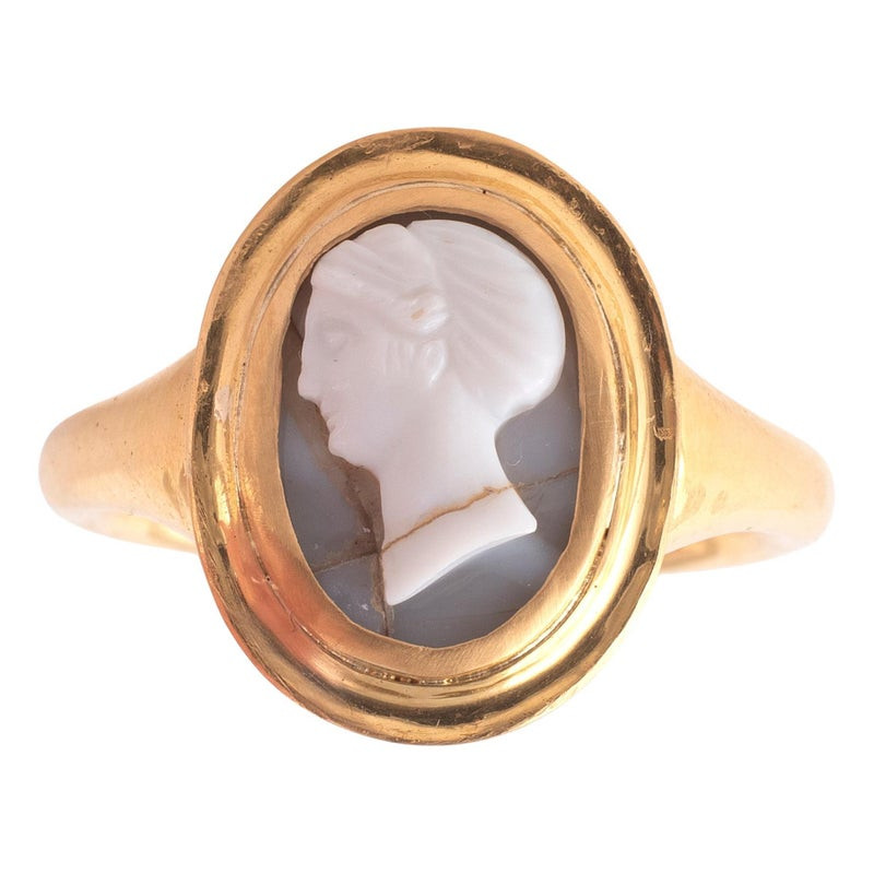 Grey Agate Cameo Ring of Faustina The Elder 2nd-3rd Century AD