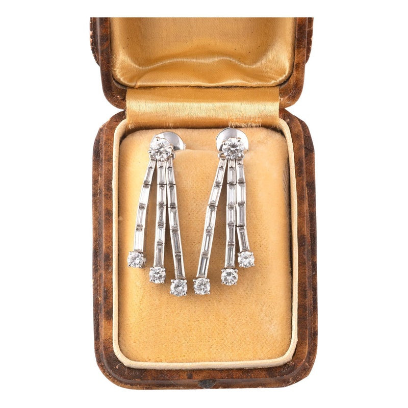 Mid 20Th Century Diamond Tassel Earrings