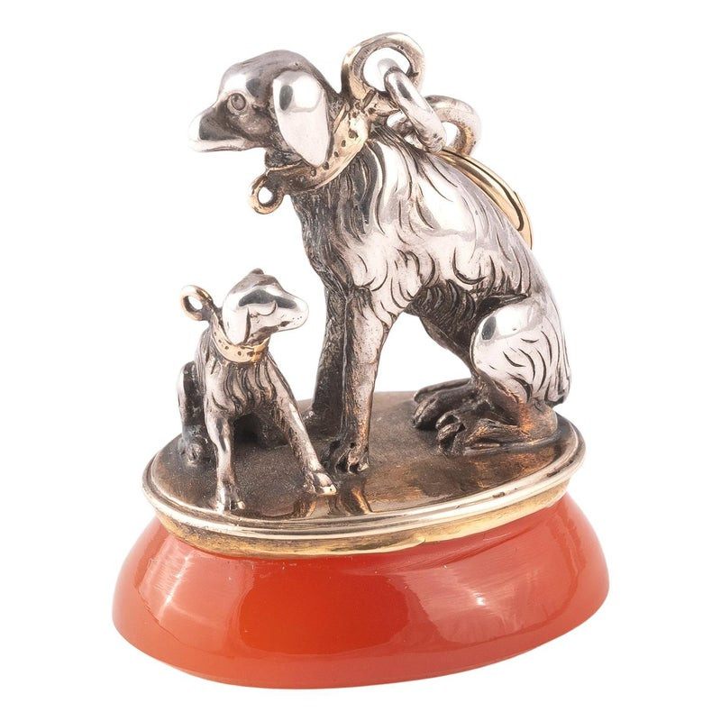 A Large Silver Gold And Hardstone Fob Seal English Circa 1870