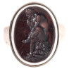 Late 19th Century Silver and Two Colour Vitreous Hercules Intaglio Men's Ring